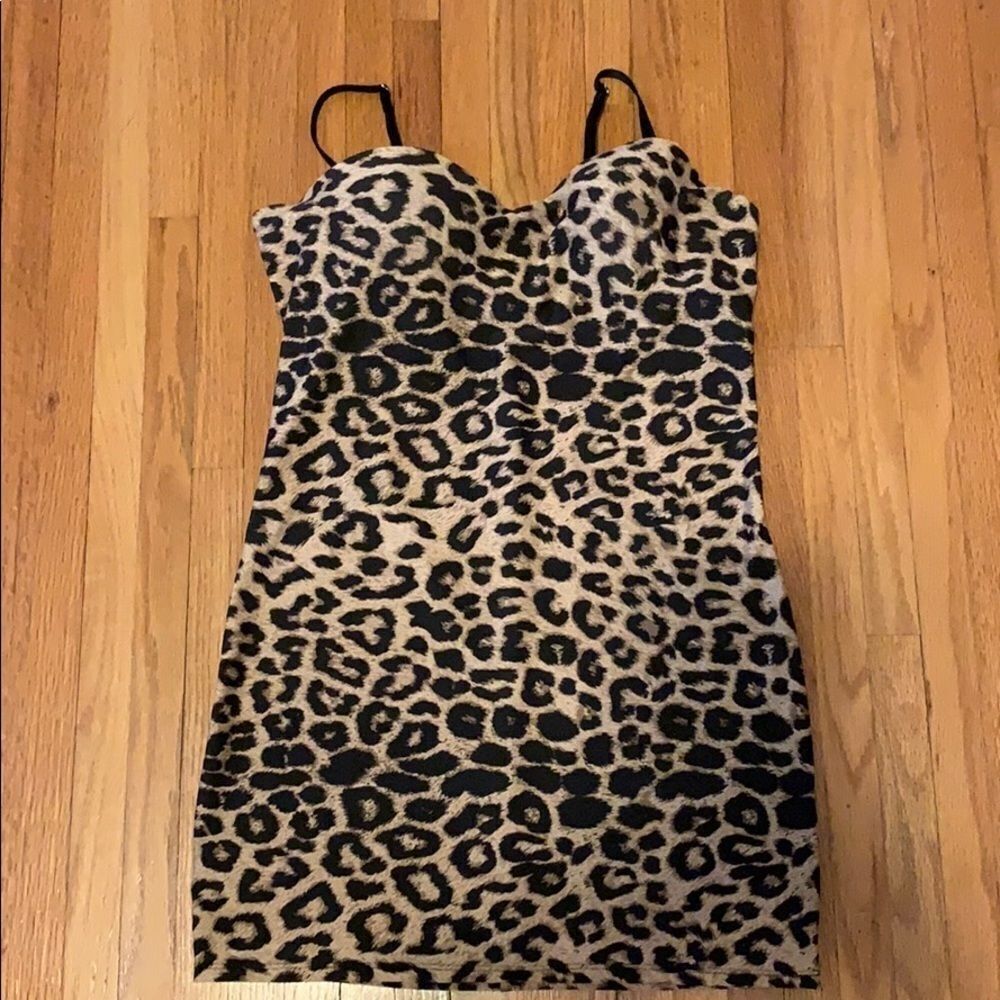 Leopard Dress with Removable Straps Size Large